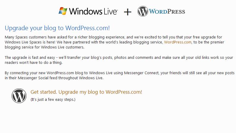 Windows Live Spaces To WordPress