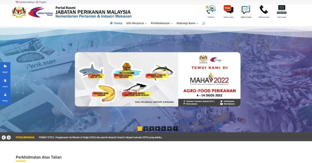 Jabatan Perikanan Malaysia Website