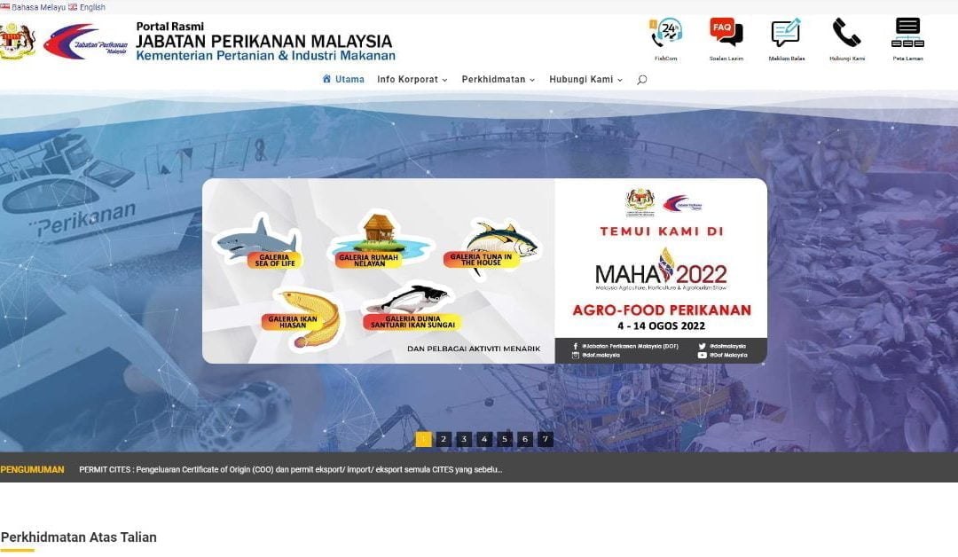 Corporate Website (Jabatan Perikanan Malaysia)